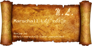 Marschall Lázár névjegykártya